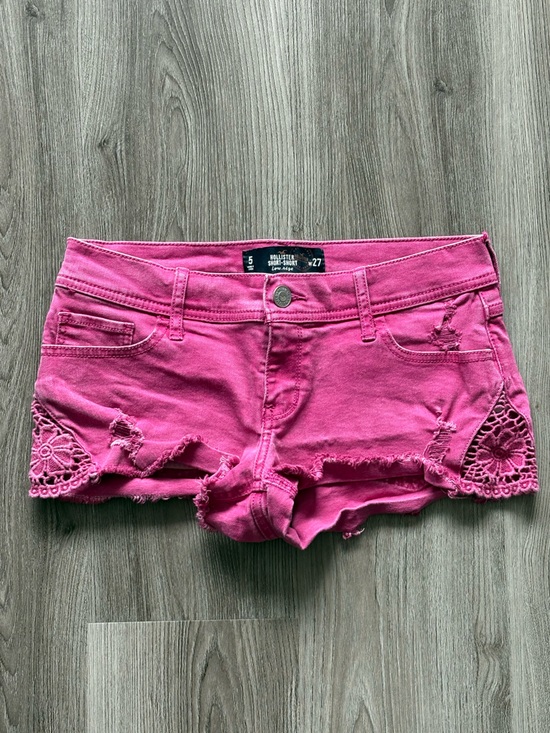 Hollister Pants - Hollister Hot Pink Denim Shorties with Crochet Hem